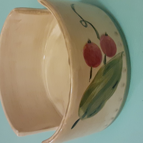 Vintage Tabletop Gallery Francesca Pottery Coasters set/Holder Fruit Handpainted - Picture 7 of 16